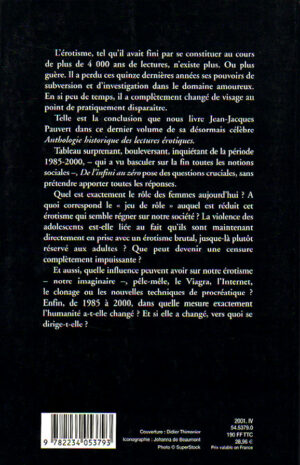 Alternative view of De l'infini au zéro - Anthologie historique des lectures érotiques, 1985-2000